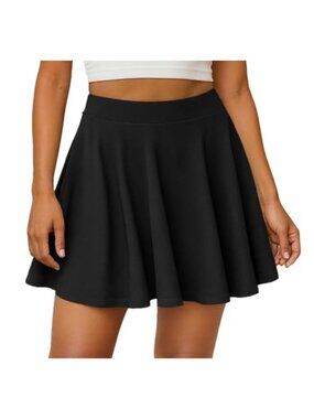 Pleated High Waisted Stretchy Mini Skirt for Women Summer A-Line Flared
